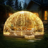 Garden Dome Igloo Tent House, 9.5 FT Dome Tent, Upgraded Garden Igloo with PVC Transparent Cover and Window, Waterproof Outdoor Geodesic Dome Camping Shelter for Patio, Dining Backyard, Party